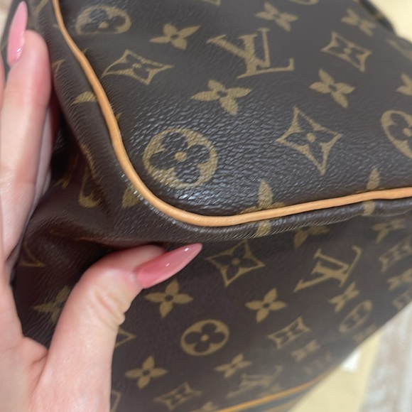 Louis Vuitton Brown and Yellow Travel Bag with Monogram and Floral Design - Picture 6 of 11